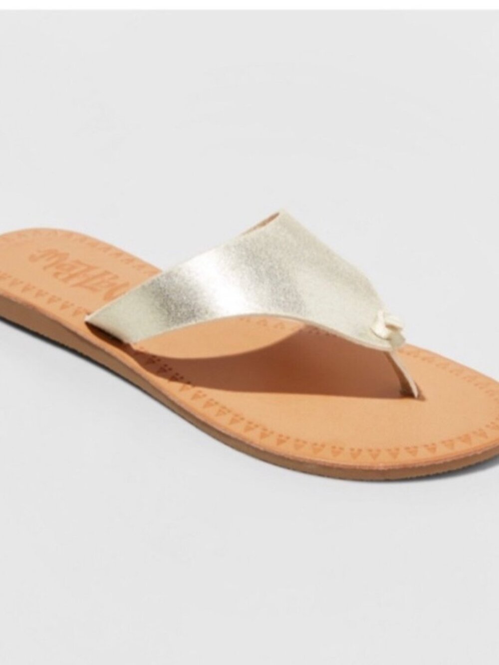 Mad Love Gold Metallic Thong Flip Flop Sandals , Size 9, New
